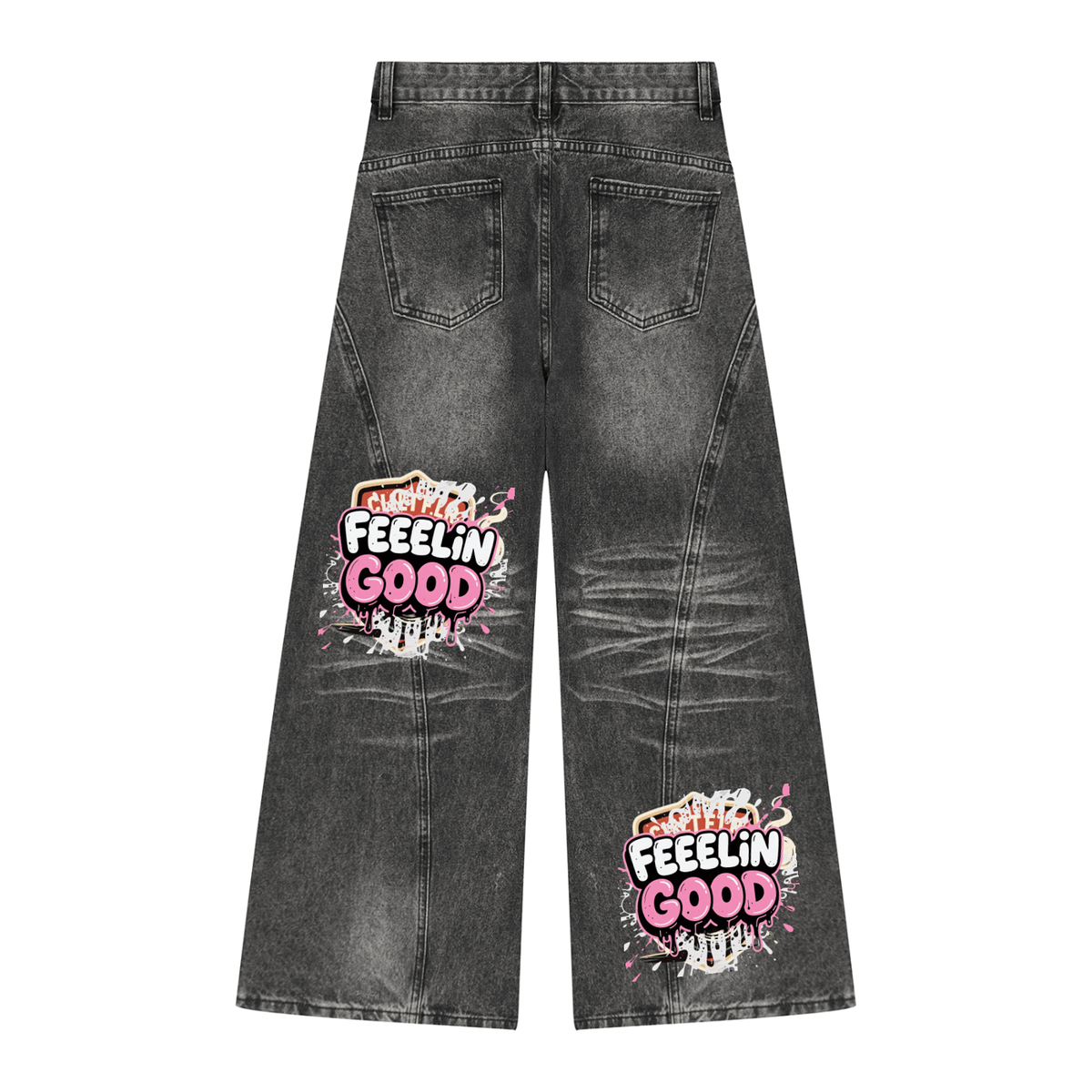 Women’s Vintage Wash Wide Leg Denim Jeans