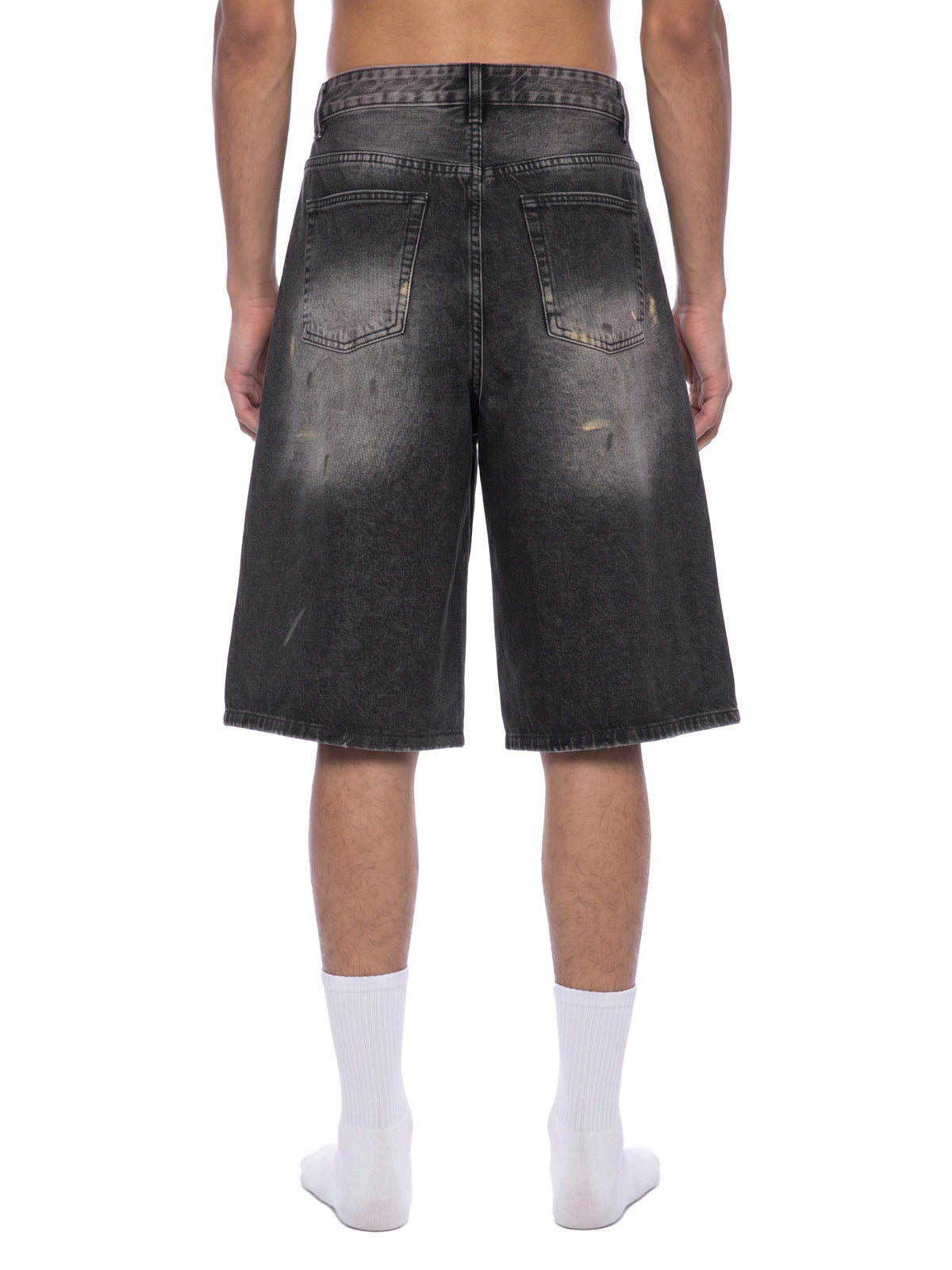 Men’s Vintage Wash Wide Leg Denim Shorts